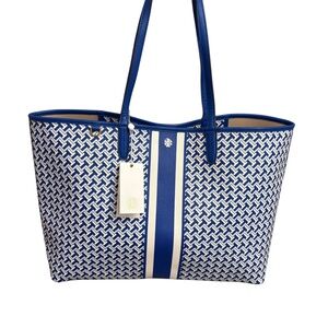 Tory Burch T zag tote in jewel blue nwt new